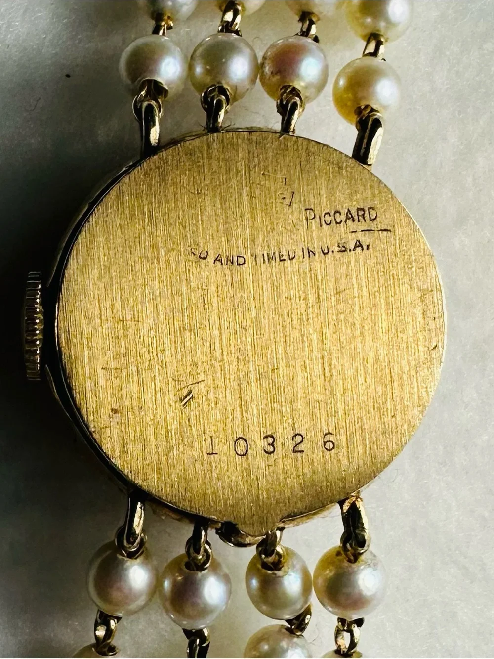 Rare Vintage Lucien Piccard 14k Gold and Pearl Women’s Watch